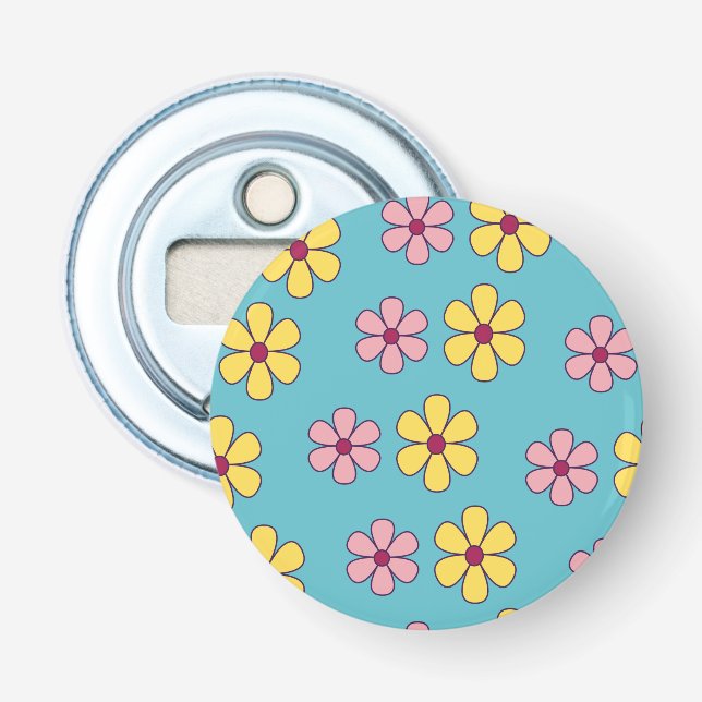 Cute big flowers pattern bottle opener (Front)