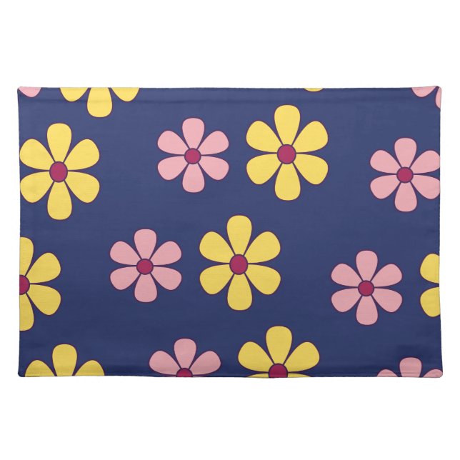 Cute big flowers pattern cloth placemat (Front)