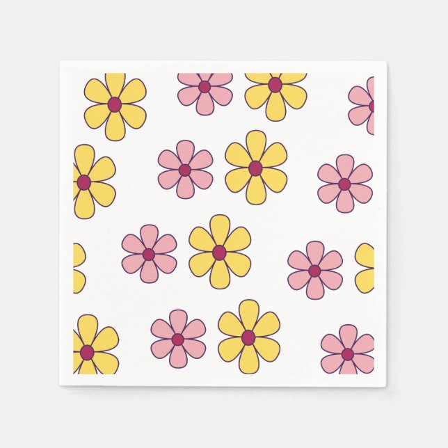 Cute big flowers pattern napkins (Front)