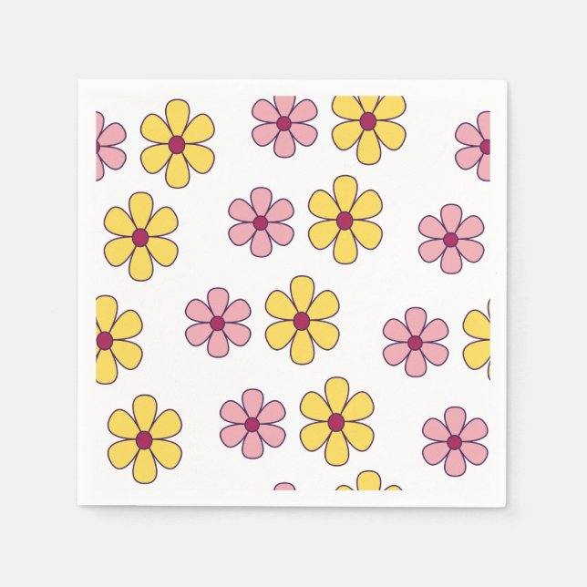 Cute big flowers pattern napkins (Front)