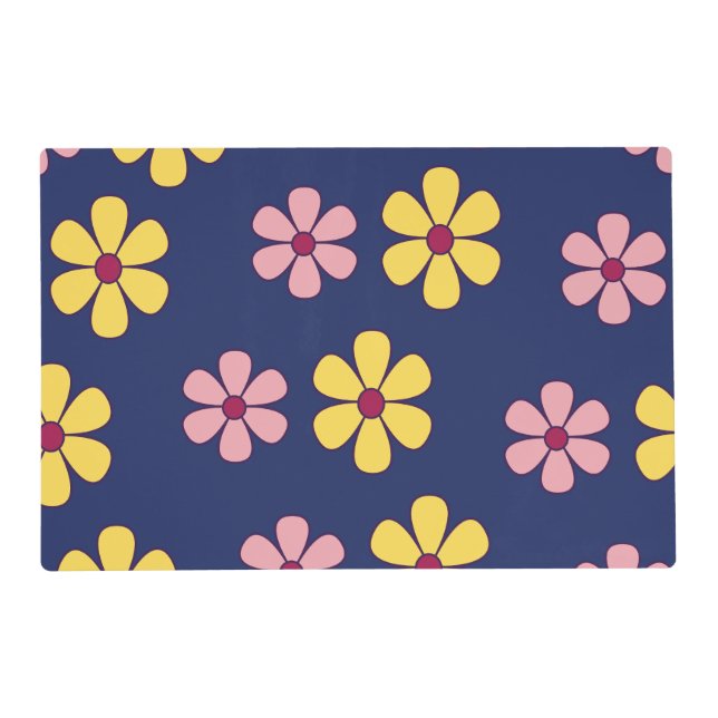 Cute big flowers pattern placemat (Front)