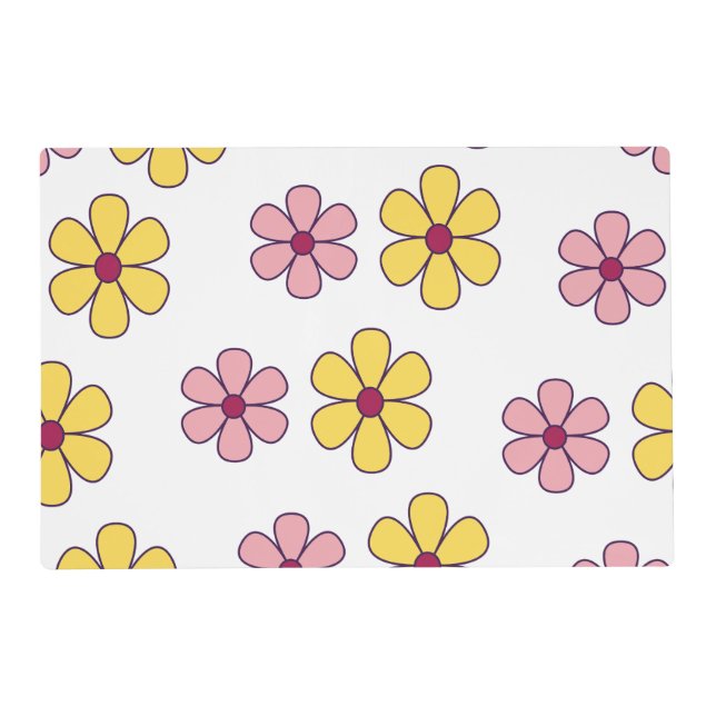 Cute big flowers pattern placemat (Front)