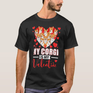 Cute Big Heart My Corgi Is My Valentine Dog Owners T-Shirt