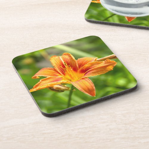 Cute big Lily flower photo Beverage Coaster