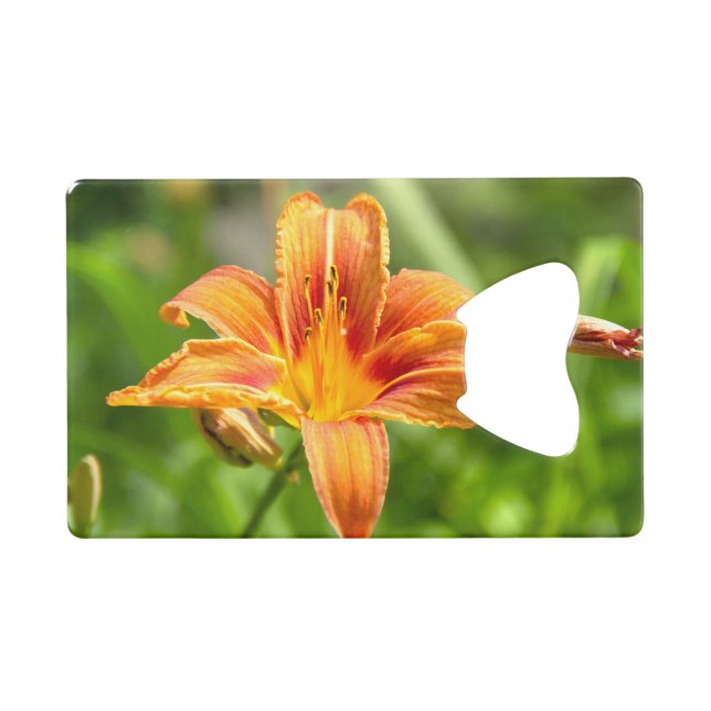 Cute big Lily flower photo Credit Card Bottle Opener (Front (Horizontal))