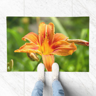 Cute big Lily flower photo Doormat