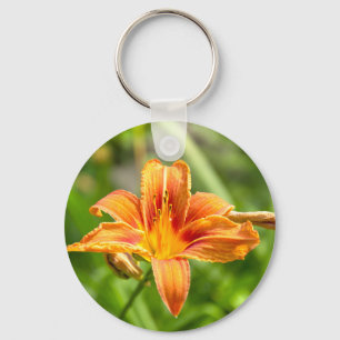 Cute big Lily flower photo Keychain