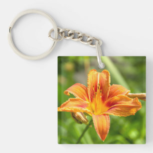 Cute big Lily flower photo Keychain