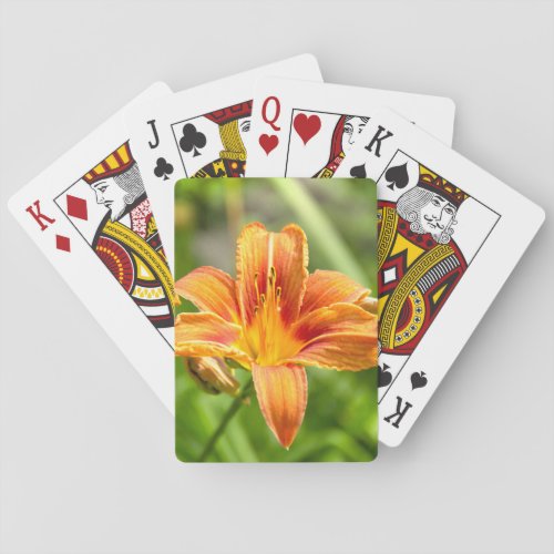 Cute big Lily flower photo Playing Cards