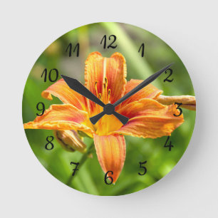 Cute big Lily flower photo Round Clock
