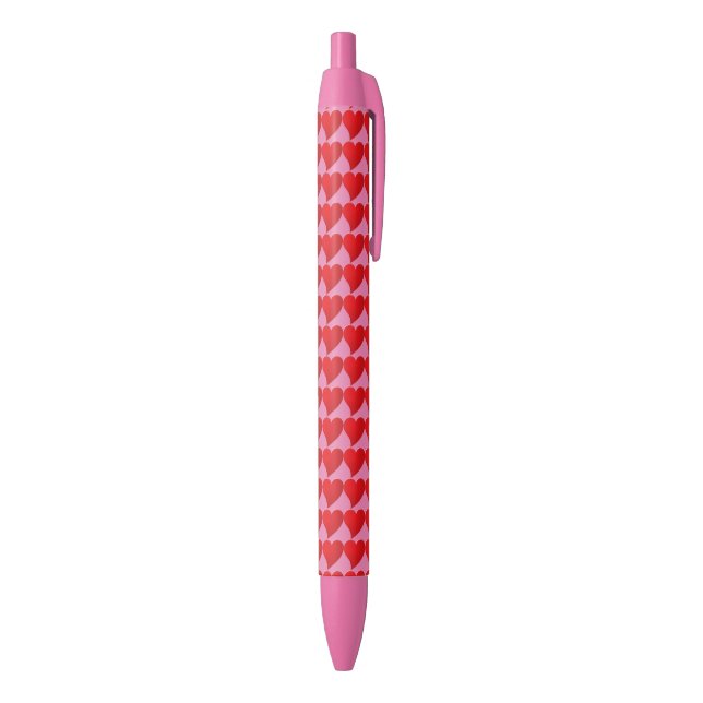Cute Big Red Hearts pink pattern Pen (Bottom (Vertical))