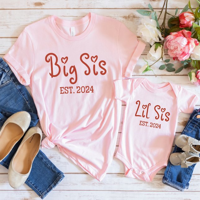 Cute Big Sis 2024 Shirt | Retro Big Sister  (Creator Uploaded)