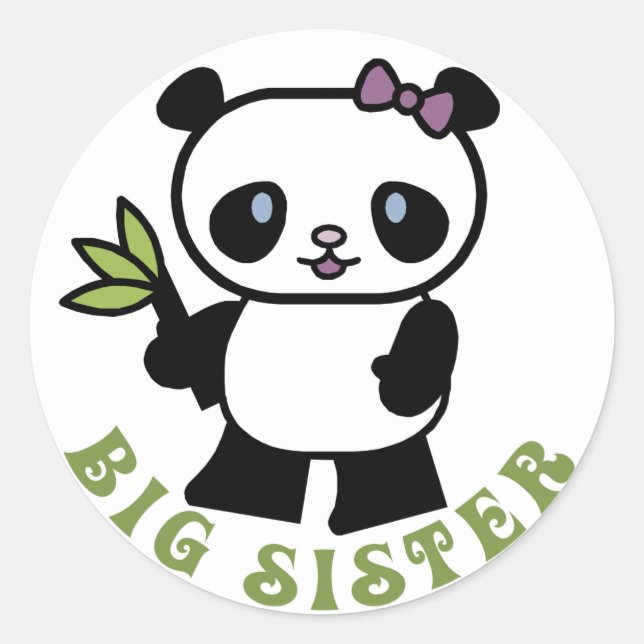 Cute Big Sister Classic Round Sticker (Front)