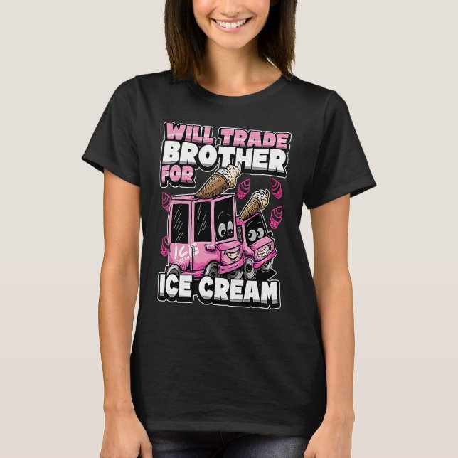 Cute Big Sister Ice Cream Truck  Quote Matching T-Shirt (Front)