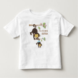 Cute Big Sister Monkey with Lil&#39; Baby Brother Toddler T-shirt