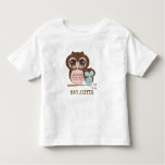 Cute Big Sister Owl With Sleepy Lil&#39; Baby Brother Toddler T-shirt at Zazzle