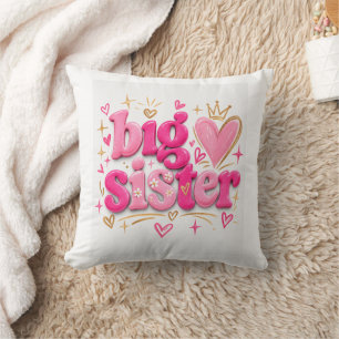 Cute Big Sister Pillow – Sweet Gift for Girls & Fa