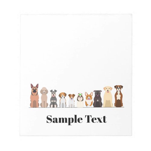 cute bigsmall dogs design note pad