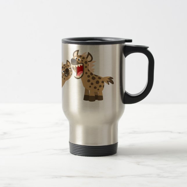 Cute Big-Teethed Cartoon Hyenas Commuter Mug (Right)