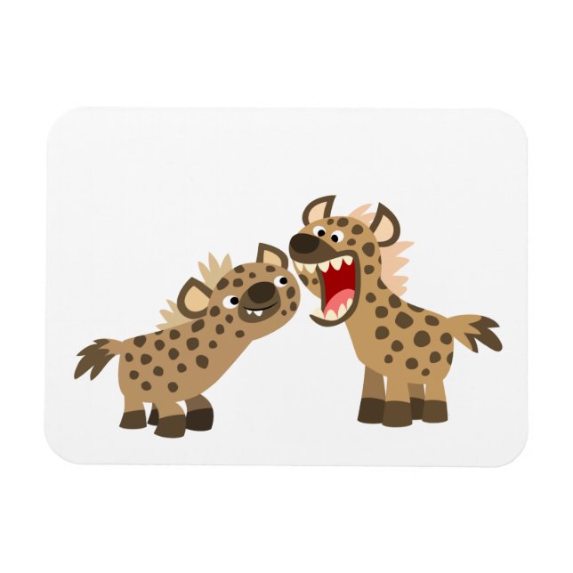 Cute Big-Teethed Cartoon Hyenas Flexible Magnet (Horizontal)