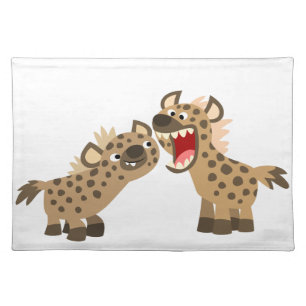 Cute Big-Teethed Cartoon Hyenas Placemat