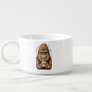 Cute Bigfoot Drinking Coffee Funny Sasquatch Bowl