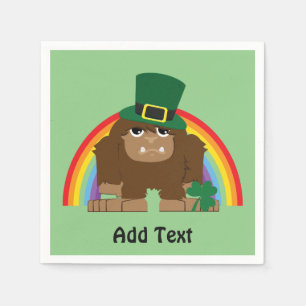 Cute Bigfoot Leprechaun Napkins