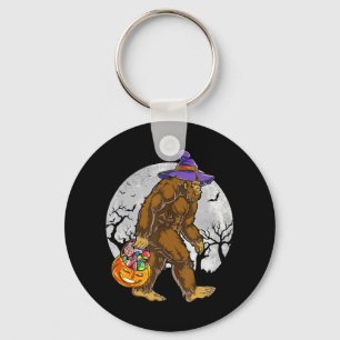 Cute Bigfoot Witch Pumpkin Halloween Girls Sasquat Keychain
