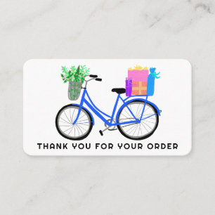 Cute Bike Gifts Customer Order Thank You QR Code Business Card