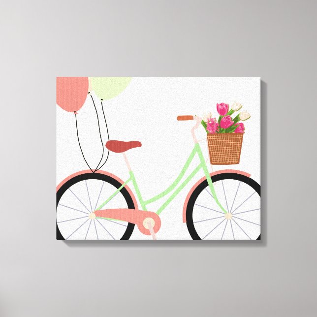 Cute Bike Wrapped Canvas (Front)