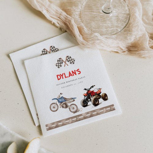 Cute Bikes Combined Theme Birthday Napkins