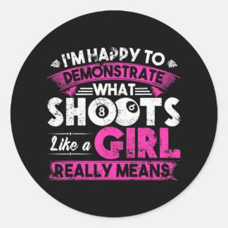 Cute Billiards Women Funny for Girl Pool Player Classic Round Sticker