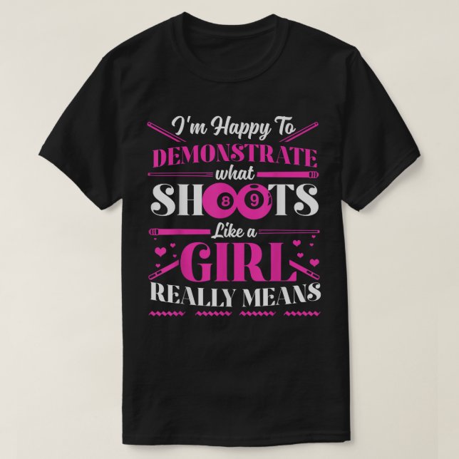 Cute Billiards Women  Funny Gift for Girl Pool Pla T-Shirt (Design Front)