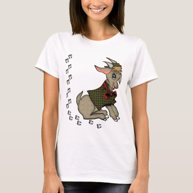 Cute Billy Goat with Bowtie T-Shirt (Front)