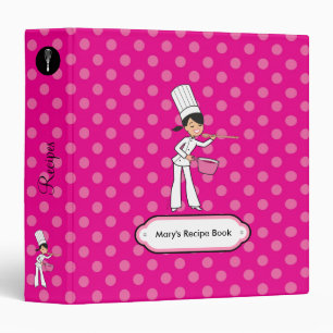 Cute Binder for Recipes with Girl Print