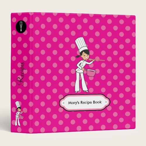 Cute Binder for Recipes with Girl Print Cute Binder for Recipes with Girl Print