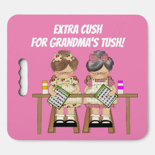 Cute Bingo Gambling Grandma Seat Cushion