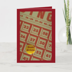 Cute Bingo Themed Birthday Card