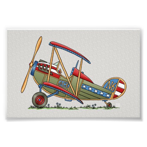 Cute Biplane Photo Print