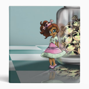 Cute Biracial Girl and Candy Binder