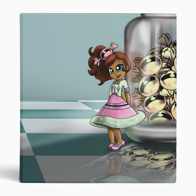 Cute Biracial Girl and Candy Binder (Front)