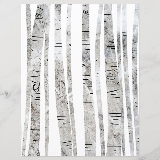 Cute Birch Tree Scrapbook Paper (Front)