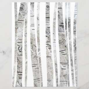 Cute Birch Tree Scrapbook Paper
