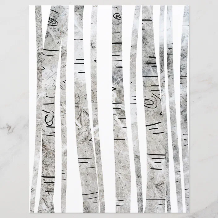 Cute Birch Tree Scrapbook Paper Zazzle Com