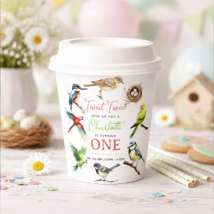 Cute Bird 1st Birthday Sweet Baby Bird Party Paper Cups