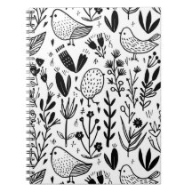 Cute Bird Abstract Lines Funny Hand Draw Leaf
