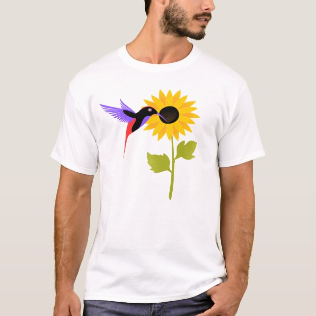 cute Bird and flower T-shirt design (Front)