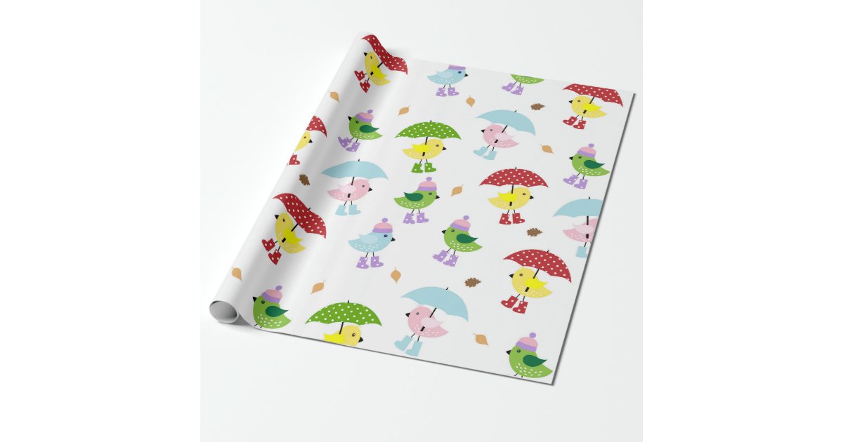 Cute Little Bird Hatching Neutral Baby Shower Wrapping Paper