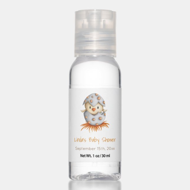 Cute Bird Baby Shower Hand Sanitizer (Front)