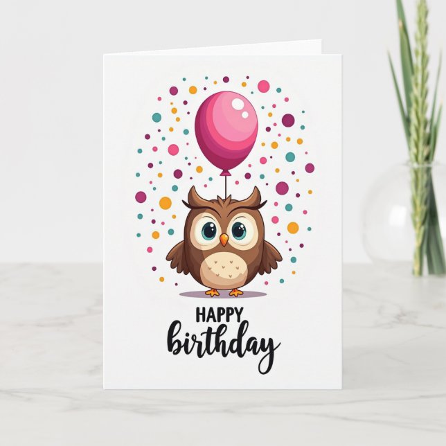 Cute Bird Birthday Card (Front)